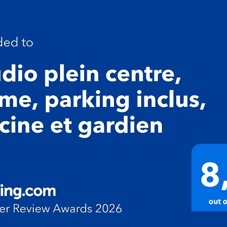 Apartamento Plein Centre, Calme, Parking Inclus, Piscine Et Gardien